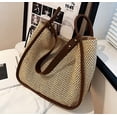 thumbnail image 4 of LHSHID Women Straw Bags Summer Rattan Hand-Woven Beach Large Tote Bag Fashion Handbag with PU Strap, 4 of 6