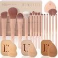 thumbnail image 1 of Juego de brochas de maquillaje DuCare serie Coffee de 14 piezas con esponjas, 1 of 9