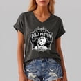 thumbnail image 2 of Womens Dolly T-Shirt Parton Memorial T Shirts Casual Short Sleeve V Neck Tops Retro Country Singer Graphic Tshirts, 2 of 6
