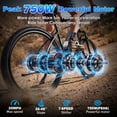 thumbnail image 6 of XKJ Electric Bike for Adults,26"Electric Bike,40+ Miles,7-Speed,20MPH by 750W(Peak) Motor Mountain Ebike,576Wh Internal Battery,Electric Bicycles for Commuting,Lightweight Ebike,UL2849, 6 of 9