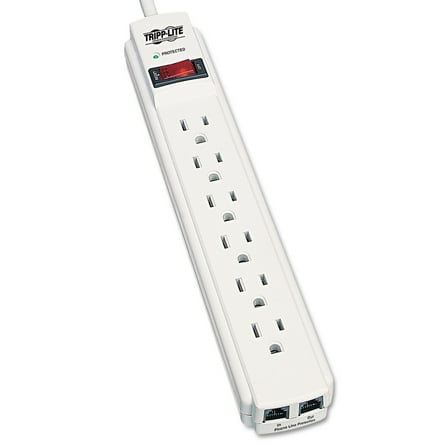 Tripp Lite, TRPTLP604TEL, AC/Phone Line Surge Suppressor, 1 Each