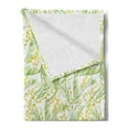 thumbnail image 2 of Garden Art Soft Flannel Fleece Blanket, Watercolor Mimosa Pattern Wild Spring Flowers Brush Strokes Effect, Cozy Plush for Indoor and Outdoor Use, 50" x 70", Apple Green and Yellow, by Ambesonne, 2 of 5