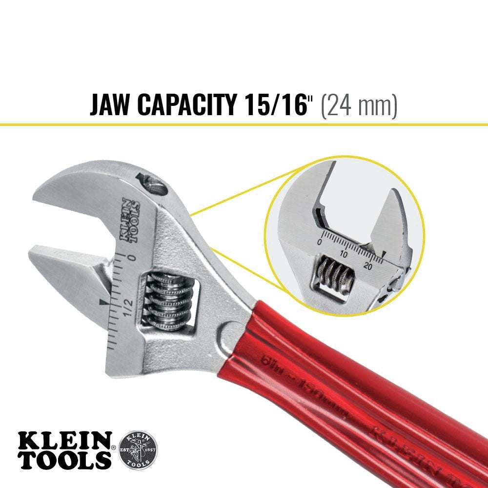 Klein Tools Adj. Wrench Extra Capacity 6-1/2In