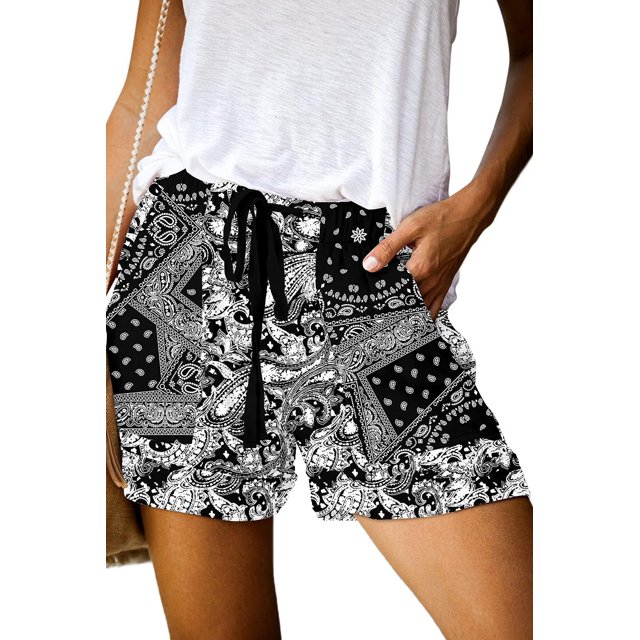 onlypuff Womens Shorts Comfy Drawstring Elastic Waist Summer Shorts with Pockets Casual Pants-week