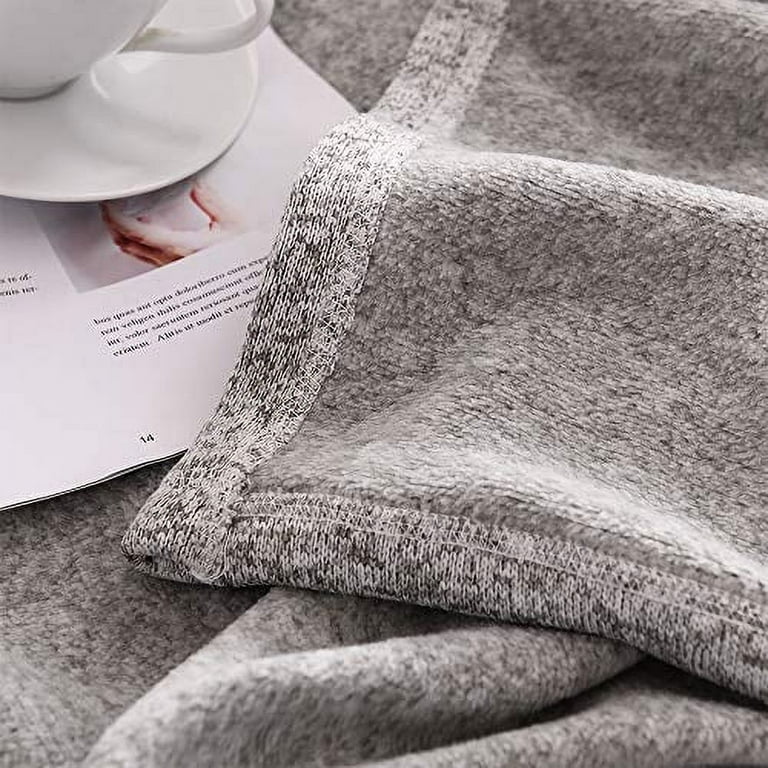 Kawahome summer knit blanket lightweight breathable fuzzy heather jersey thin blanket for couch sofa bed size 90 inches clearance