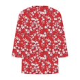 thumbnail image 3 of Charella Plus Size Tops for Women 3/4 Sleeve V Neck Button Floral Shirts Business Dressy Blouses Loose Tees (4XL, Multicolor 2), 3 of 4