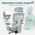thumbnail image 2 of Ergonomic Office Chair - High Back Mesh with Adjustable Arms, Footrest, Lumbar Support and Tilt Lock for Home Office and Workspace, Grey, 2 of 10