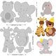 thumbnail image 2 of 2 troqueles de corte de animales de peluche de 4 estilos: oso, elefante, conejo y ciervo. Plantillas para repujado., 2 of 9