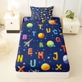 thumbnail image 3 of Erosebridal Outer Space Theme Planet Twin Sheet Sets,Colorful 3D Letter Bedding For Boys Kids 3-Piece, 3 of 6