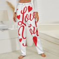 thumbnail image 3 of I Love You Letters Love Heart Winter Female Pants Flannel High Waist Women Pants Lady Warm Straight Leg Plush Trousers, 3 of 7