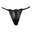 thumbnail image 2 of Victoria's Secret Very Sexy Shine V-String Black Lace Gold Charms Thong Panty Size X-Small NWT, 2 of 3