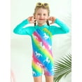 thumbnail image 5 of Usaibhir Girls One Piece Swimsuits Rash Guard for Girl Long Sleeve Bathing Suits with Front Zipper Sun Protection Swimwear 4-10 Years, 5 of 8