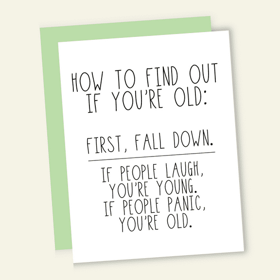 Funny Greeting Card - "How to Find Out If You're Old" Humorous Design - Blank Inside, Perfect for Birthday, Milestone Celebration, or Just for Laughs