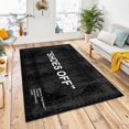thumbnail image 1 of Sneaker Print Area Rug, Rectangular, (19''x27'')=50x70cm, Black, Medium Pile, Non Slip Base, Indoor, Modern, High-traffic areas (indoor), 1 of 7