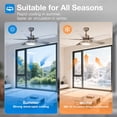 thumbnail image 4 of Warmiplanet 52" Modern Ceiling Fan with Light & Remote, Brush Nickel, Dual-Color Blades, 3 Speeds, 3-Color Light, Reversible, Timer, 4 of 9