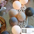 thumbnail image 3 of 10/20/40 LED Christmas String Lights, Cotton Ball, Party Wedding Kids Room Birthday Party Home Garden Loft Decoration Lights, 3 of 5