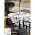 thumbnail image 5 of Outdoor Tablecloth with Umbrella Hole for Patio/Picnic/Party/Camping, Grey Green Botanical Waterproof Table Cloth Square Cover Washable, Watercolor Spring Floral Summer Leaf (54"x 54"), 5 of 8