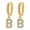 B, variant on Dainty Gold Plated Initial Hoop Earrings Letter Alphabet Dangle Earrings Fashion Sparkly Rhinestone Letter Initial Pendant Drop Earrings For Women Valent Mother's Day Gifts for