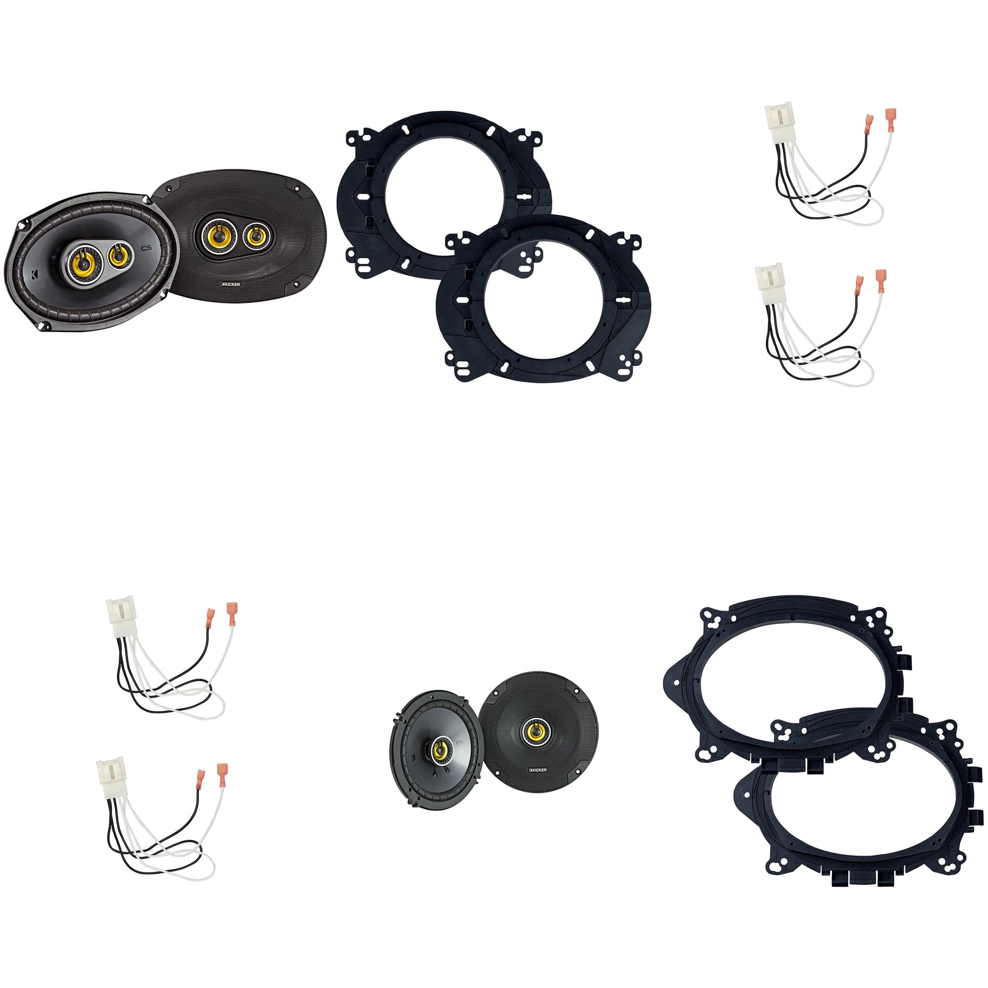 KICKER Speakers 6.5 & 6X9 inch for Ford F-150 2015-2024 Upgrade Kit - 2 Pairs of CS Series with Adapters and Harness, Car Audio Front & Rear Door Speaker 46CSC654 & 46CSC6934