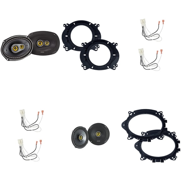KICKER Speakers 6.5 & 6X9 inch for Ford F-150 2015-2024 Upgrade Kit - 2 Pairs of CS Series with Adapters and Harness, Car Audio Front & Rear Door Speaker 46CSC654 & 46CSC6934