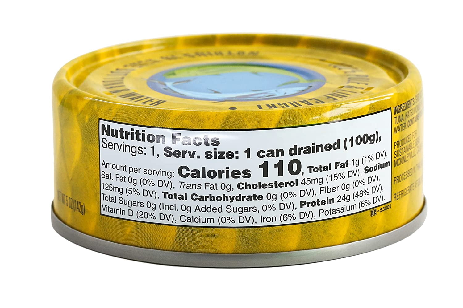 Sustainable Seas Chunk Light Tuna in Water No Salt Added, 5 oz [Pack of 12]