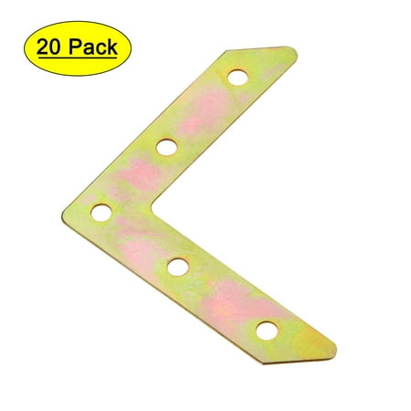 

77mm x 77mm x 1mm Metal L Shape Corner Brace Flat Mending Plates Brackets 20pcs