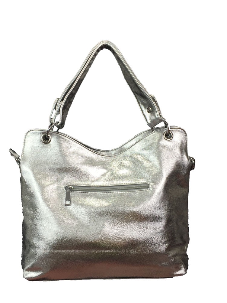 Zzfab Starburst Double Handles Bling Purse Silver
