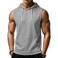 thumbnail image 2 of Evdexr Sleeveless Hooded Tank Tops for Men Workout Gym Training Hoodies Bodybuilding Muscle Cut Off T-Shirts Light Gray 2XL, 2 of 8