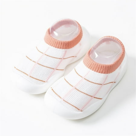 

Slipper Socks Non-Skid Indoor Walking Sock Shoes Breathable Warm Soft Sole Rubber Cotton Toddler Shoes Baby Grip Socks for Girls 6-12 Months