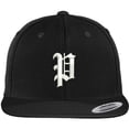 thumbnail image 1 of Trendy Apparel Shop Old English P Embroidered Flat Bill Snapback Cap, 1 of 2