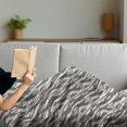 thumbnail image 3 of Abstract Soft Flannel Fleece Throw Blanket, Modern Stripes and Checkered Squares of Different Sizes Composition, Cozy Plush for Indoor and Outdoor Use, 70" x 90", Cream Pale Grey Black, by Ambesonne, 3 of 5
