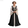 thumbnail image 2 of Liyamei Girls Medieval Court Dress Long Sleeve Off Shoulder Stage Performance Gown 3-10Y, 2 of 5