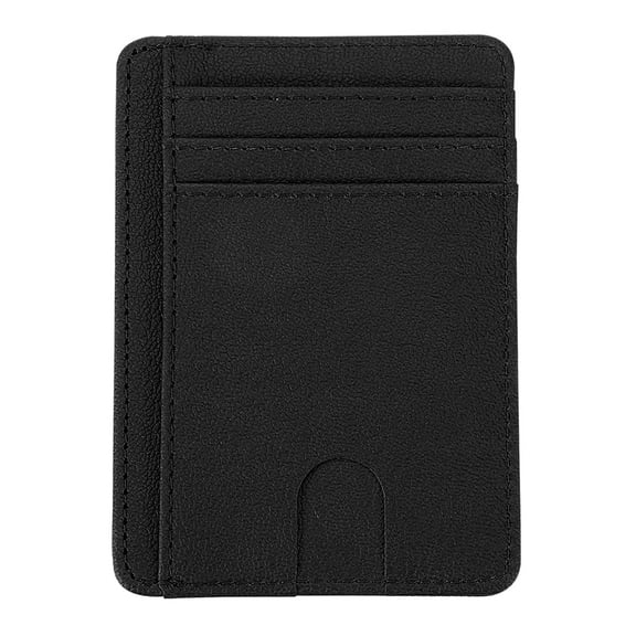 Leather Minimalist Wallet for Men & Women RFID Front Pocket Leather Card Holder Wallets, Thin Organizer Gifts for Men & Women