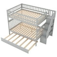 thumbnail image 4 of Bellemave Full Over Full Stairway Bunk Beds with Trundle,Solid Wood Full Size Bunk Bed with Stairs,Detachable Bunk Bed Can be Converted Into 3 Separate Beds for Kids,Girls,Boys(Gray), 4 of 11