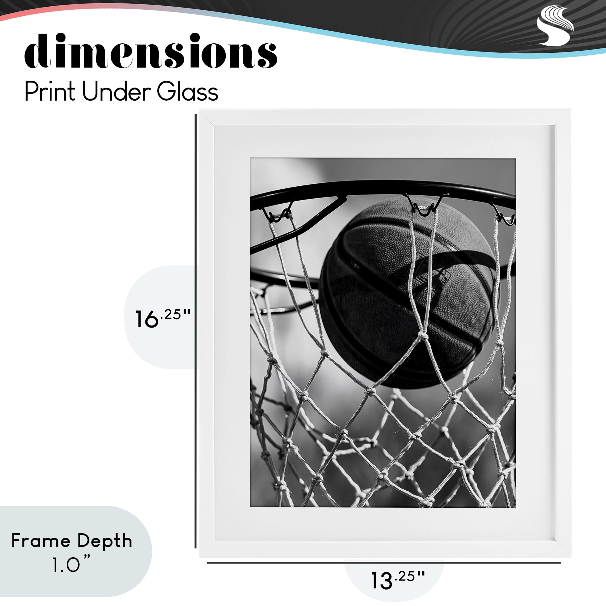 Stupell Industries Winning Basket Shot White Framed Print Under Glass, design by Marcus Prime