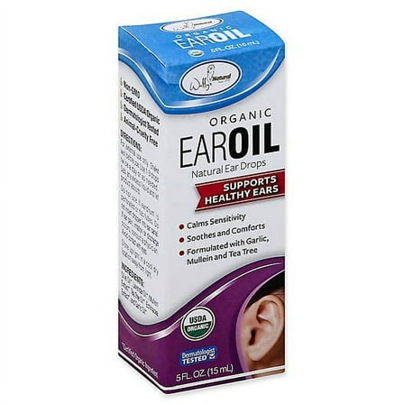 Wally's Natural Organic Ear Oil Drops Support Healthy Ears, 0.5oz, 2-Pack