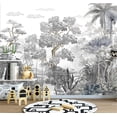thumbnail image 2 of Papel tapiz mural de plantas y árboles en blanco y negro del sudeste personalizado para sala de estar, mejoras para el hogar, papel tapiz de arte 3D para decoración del hogar, 2 of 5