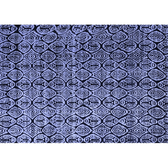 Ahgly Company Indoor Rectangle Abstract Blue Modern Area Rugs, 5' x 7'