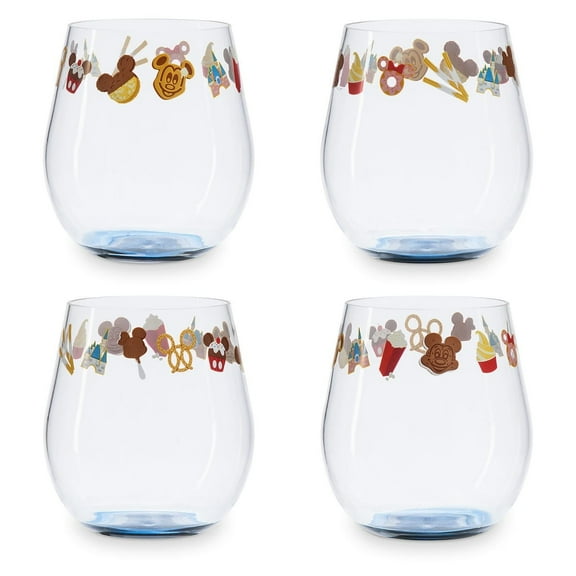 Disney Parks Food Icons Plastic Cups Set - Set of 4 Cups 16 oz