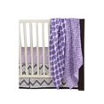 Bacati Ikat Dots/Leopard Muslin 2Piece Security Blankets with Sateen Trim, Lilac/Gray