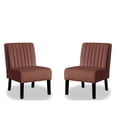 thumbnail image 2 of Rose Velvet Mid Century Chairs Set of 2 Enhancing Home Decor in Bedroom or Living Room with Durable Legs, 2 of 2