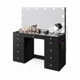 thumbnail image 6 of Boahaus Orla Large Black Makeup Vanity Desk with Lights, Bluetooth Speakers, and Mirror, 6 of 10