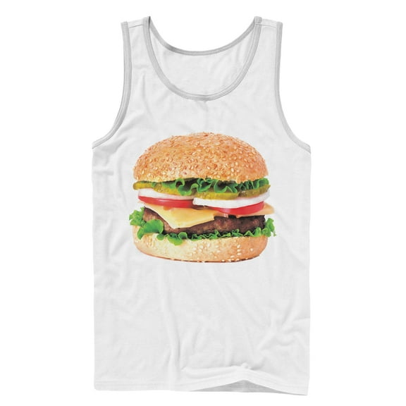Men's Lost Gods Cheeseburger Love  Tank Top White Large