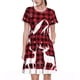 thumbnail image 1 of Disketp Christmas Buffalo Plaid para Vestido de Manga Corta para Mujeres, Vestidos de Verano para Mujeres, Casual y Holgado para la Playa, 1 of 6