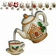 thumbnail image 2 of Adorno navideño vintage de tetera con efecto de té vertido | Decoración festiva para taza de té con acebo y frutos rojos | Regalo navideño para amantes del té y coleccionistas, 2 of 3