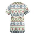 thumbnail image 4 of Puntoco Tops de mujer de manga corta con cuello en V, estampado de uniforme de trabajo con blusa de bolsillo Puntoco Puntoco-2952, 4 of 4