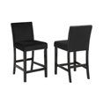 thumbnail image 3 of Miekor Furniture Transitional 5pc Round Counter Height Dining Table Set White Faux Marble Upholstered Black Fabric Dining Room Wooden Furniture W5U585, 3 of 8