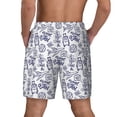 thumbnail image 4 of Uemuo World Travel2 Pattern Mens Swim Trunks Quick Dry Board Shorts with Mesh Lining, Stretch Beach Shorts Quick Dry No-Chafing Board Shorts-3X-Large, 4 of 9