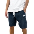 thumbnail image 2 of Zimjoy Mens Corduroy Shorts Casual Elastic Waist Drawstring Summer Beach Shorts Navy 3XL, 2 of 5