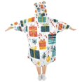 thumbnail image 2 of Christmas Gifts Pattern Wearable Blankets Hoodie Oversize Sherpa Wearable Soft Blanket Warm Cozy 3-14 Age, 2 of 7